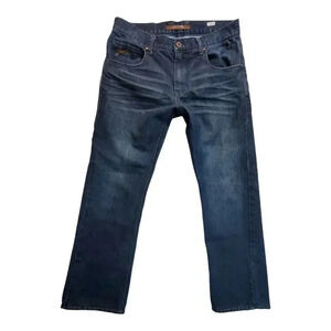 Vintage JNCO 85 Men 30x30 Crown Brand Blue Jeans Straight Leg Embroidered Pocket